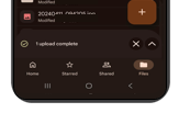 Upload complete banner