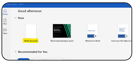 Open Word or Google Docs