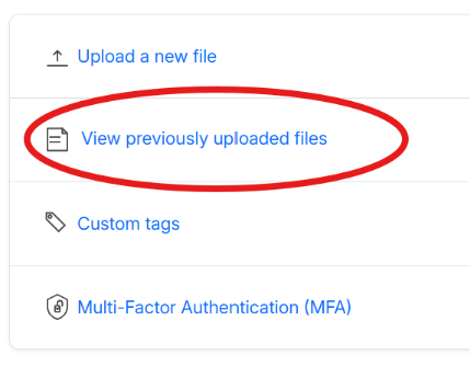 View previously uploaded files