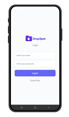 DropSpot Login Screen